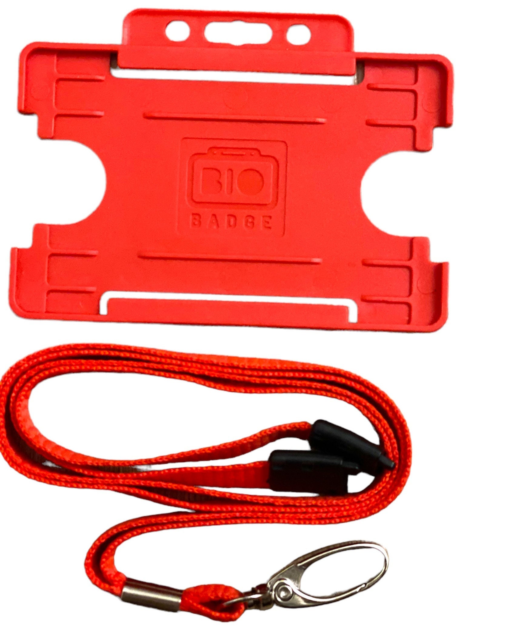 Plain Red 46cm Lanyard and Red Card Holder Comes With Lobster Clip 