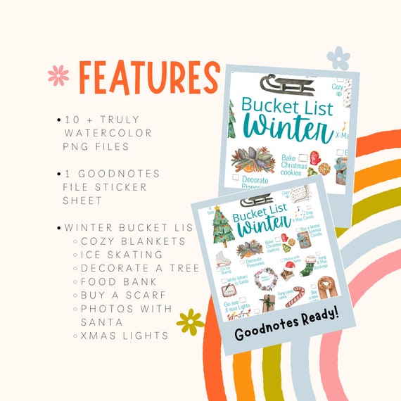 Winter Bucket List Planner Stickers