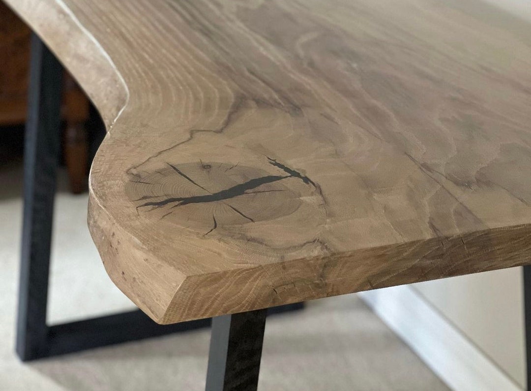 Large White Oak Live Edge Desk Etsy