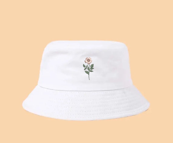 Embroidered Wildflower Bucket Hat: Cotton Campion Hat - Etsy