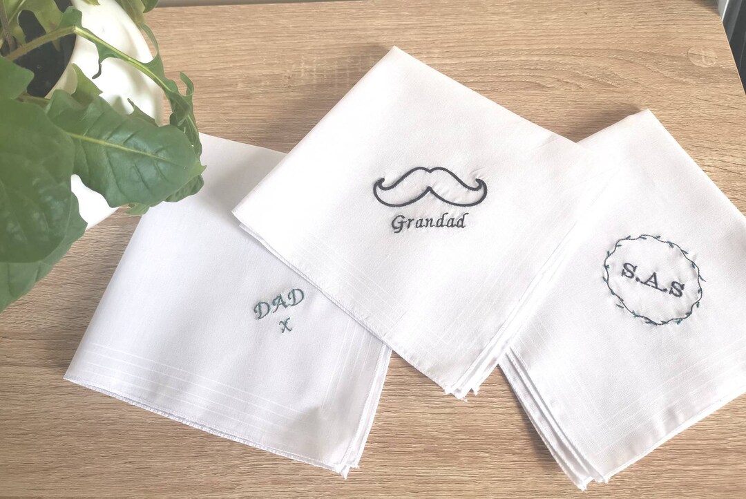 Embroidered Men's Hankies A Classic Gift for the Man in Your Life. Set