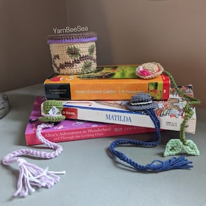 Crochet Literary Hat Bookmarks Pattern