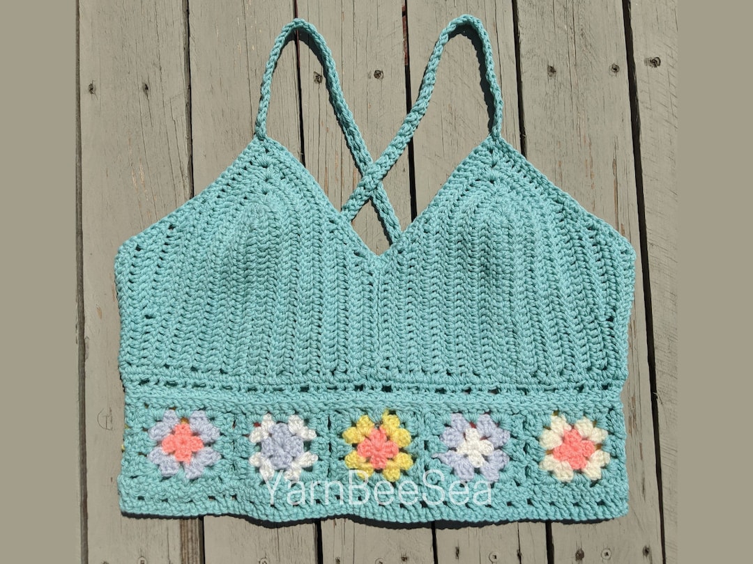 Flower Mosaic Crochet Crop Top Pattern - Etsy Canada