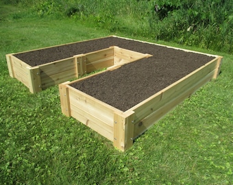 U-Shaped Cedar Raised Bed Garden Kit 6' X 6' X 11"H