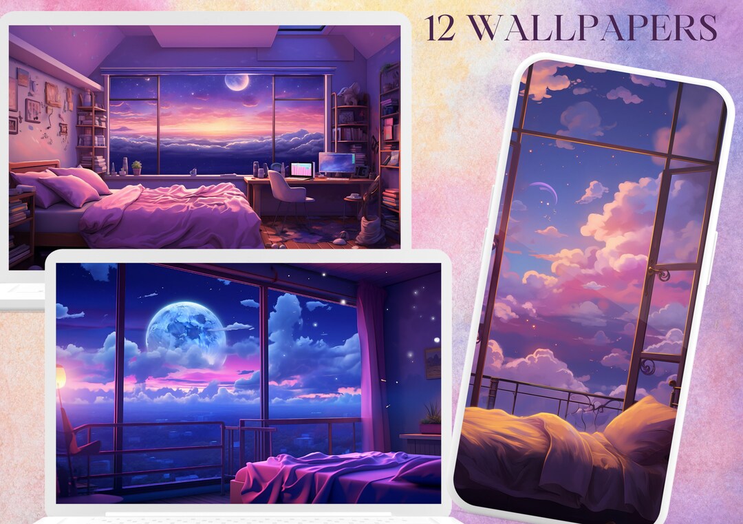 Dreamy Lofi Wallpaper Bundle of 12 Background Images for Mobile ...