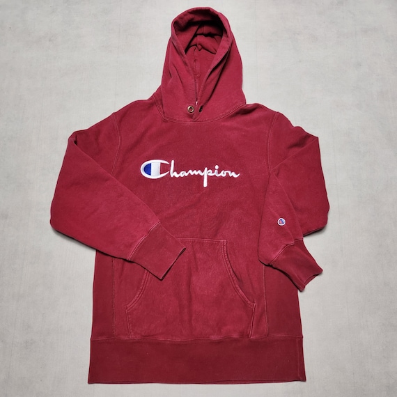 RedThreadsRT Champion Reverse Weave Hoodie Hooded Sweatshirt Sweater Warm Up Y2K Embroidery Patch