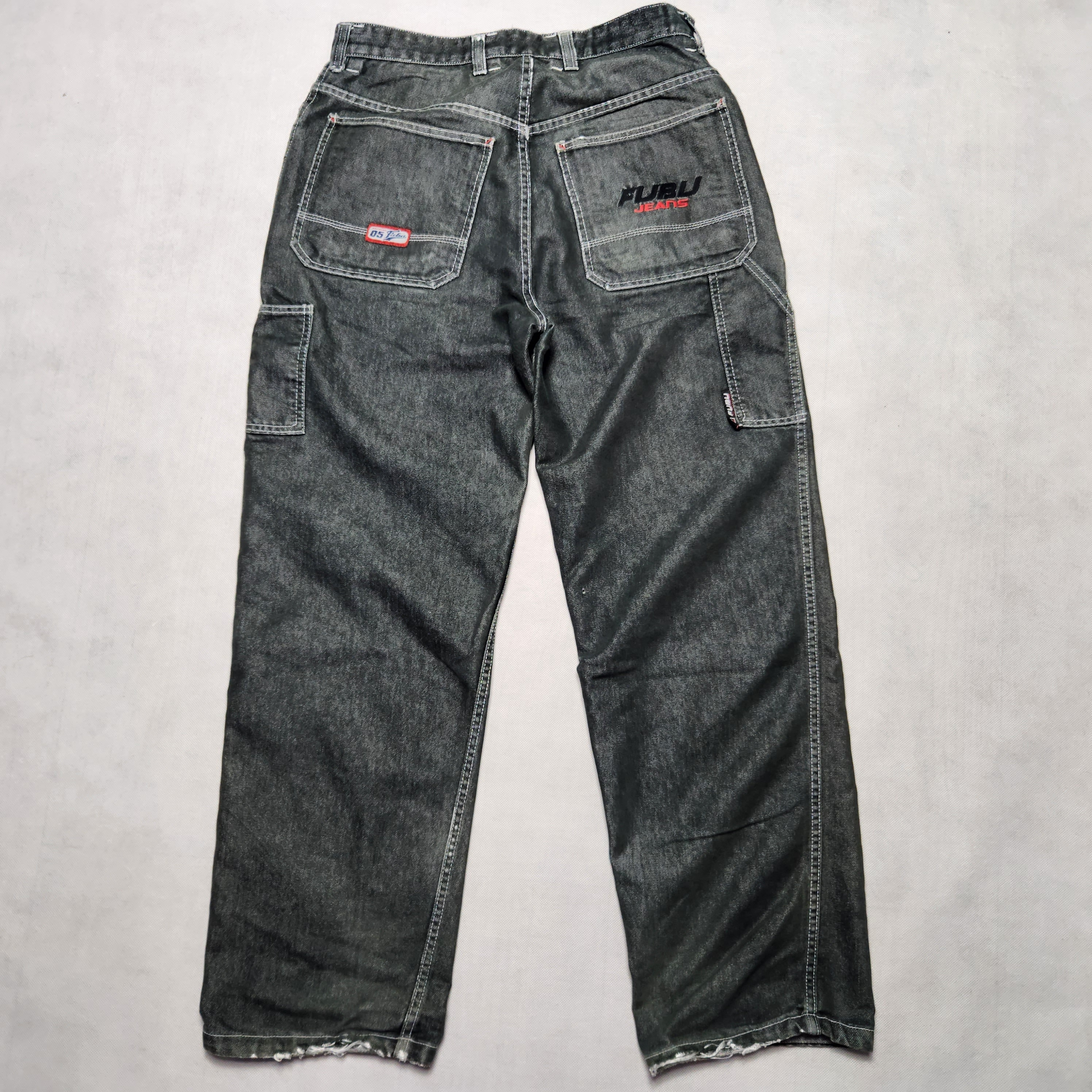 Fubu Jeans Reversable Pants Trousers Embroidery Patch Workwear