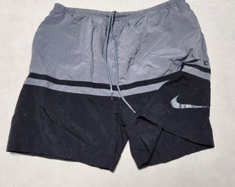 Vintage Nike Shorts Print Side Swoosh Running Training Pants Sport 90s 00s 2 color Black Gray