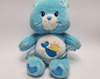 Vintage Care Bears Baby Hugs Tugs 2004 Diaper Blue Plush Stuffed Toy Mascot