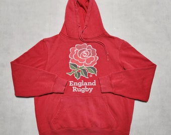 England Rugby Hoodie Pullover Hooded Sweatshirt Big Print Pink