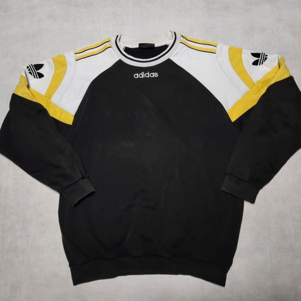 Adidas Crewneck Suéter 90s 1990 Trefoil 3 Rayas Emroidery