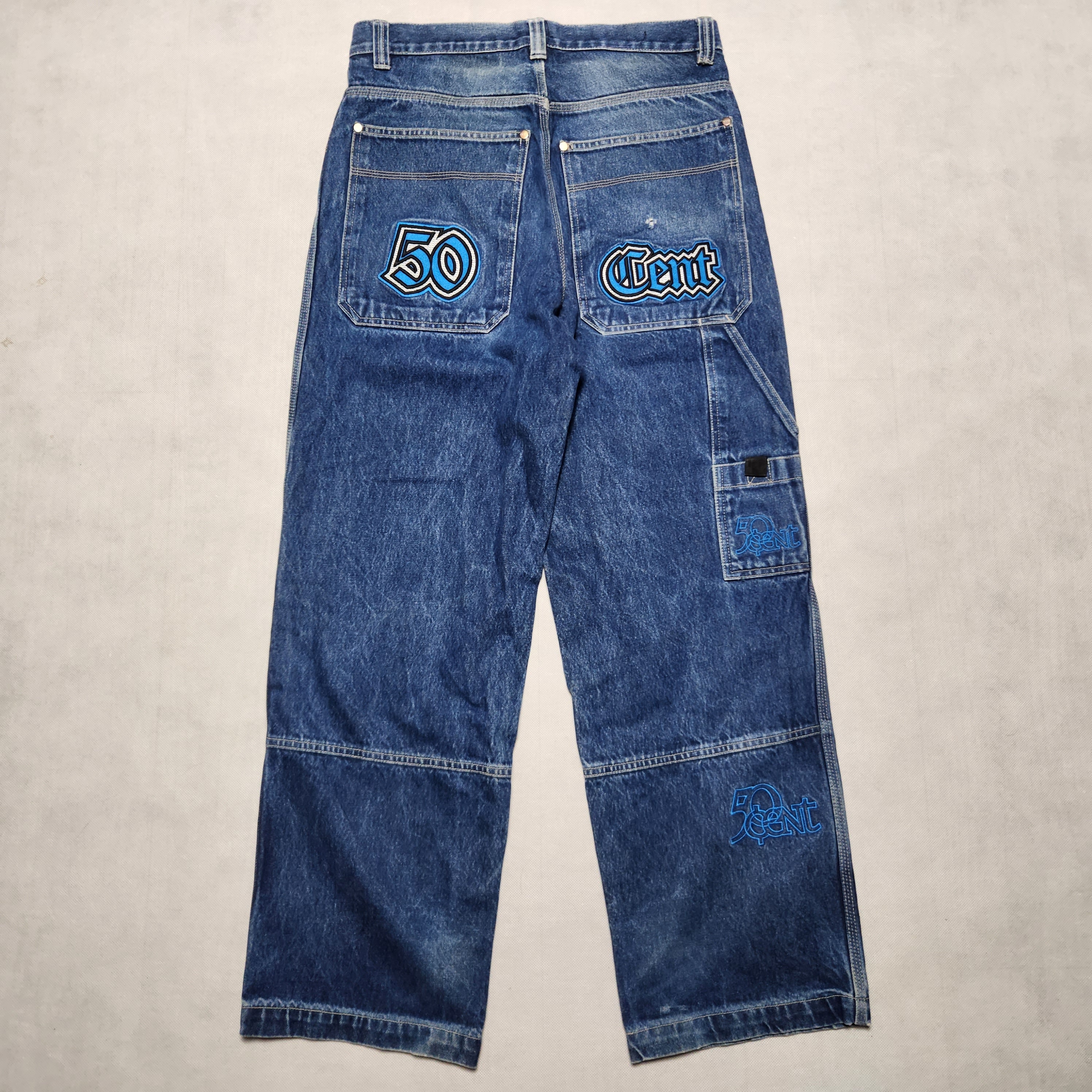 90s W&LT Denim Pants ② Walter Van Beirendonck 1990s W&LT Tribal Denim Pants by