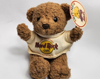 Hard Rock Cafe Berlin Teddy Bear Vintage Soft Plush Stuffed Toy Mascot
