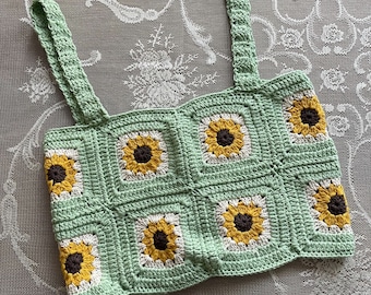 Patrón de cultivo de girasoles a crochet