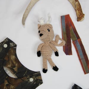 Crocheted Deer Toy: Soft Montessori Stuffy with Tether
