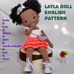 Amigurumi Crochet Doll English Pattern Chocalate Layla