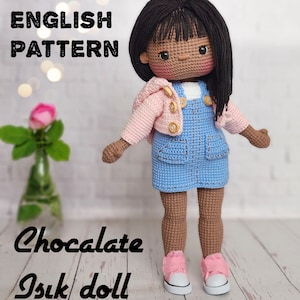 Amigurumi Crochet Doll English Pattern Chocalate ISIK Doll, Isik Doll, Crochet Doll Pattern, Amigurumi Tutorial, English Pattern Pdf