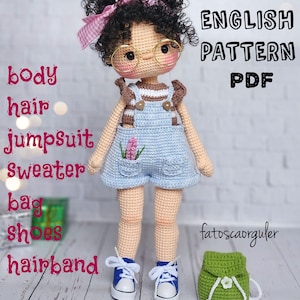 Isik Doll, Crochet Doll Pattern, Amigurumi Doll Pattern, Amigurumi Tutorial, English Pattern Pdf