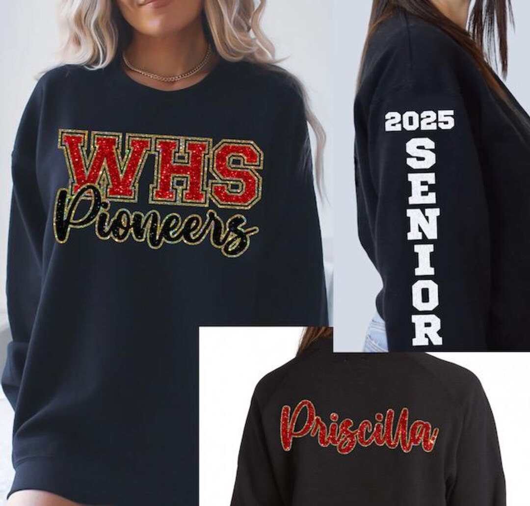 Custom SENIOR 2025 2026 High School Sweatshirts Cheer Cheerleading
