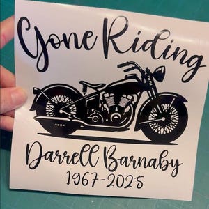 Gone Riding Memorial Decals -Classic Bobber Motorcycle Decals - Vinyl Motorcycle Tumblers Car Laptop Decals