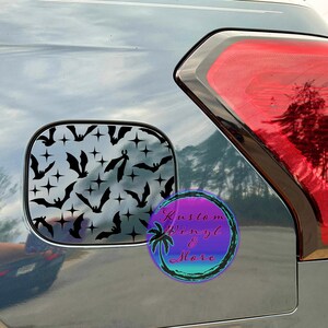 Gas Tank Lid Decals - Flying Bats & Stars - Vinyl Car Laptop Decals Motorcycle Tumbler Window