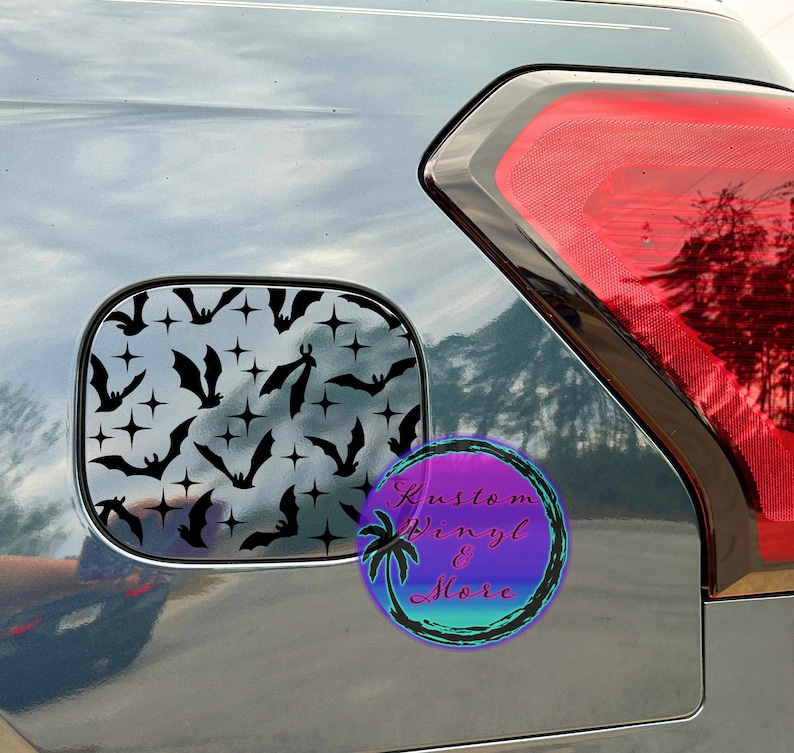 Gas Tank Lid Decals - Flying Bats & Stars - Vinyl Car Laptop Decals Motorcycle Tumbler Window