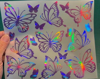Gas Tank Lid Decals  - Butterflies - Vinyl Car Laptop Decals Motorcycle Tumbler Window