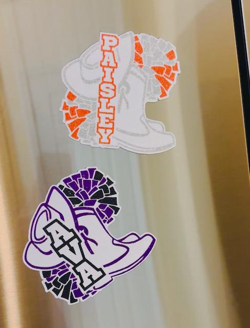 Drill Team Glitter Stickers & Magnets - Name Boot Hat Pom-poms ...