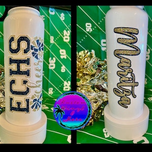 Custom CHEER Water Bottles -32oz & 40oz Hydro Bottles -Personalized Cheerleader  Letters and Pom Poms  -School Pride Spirit Varsity JV