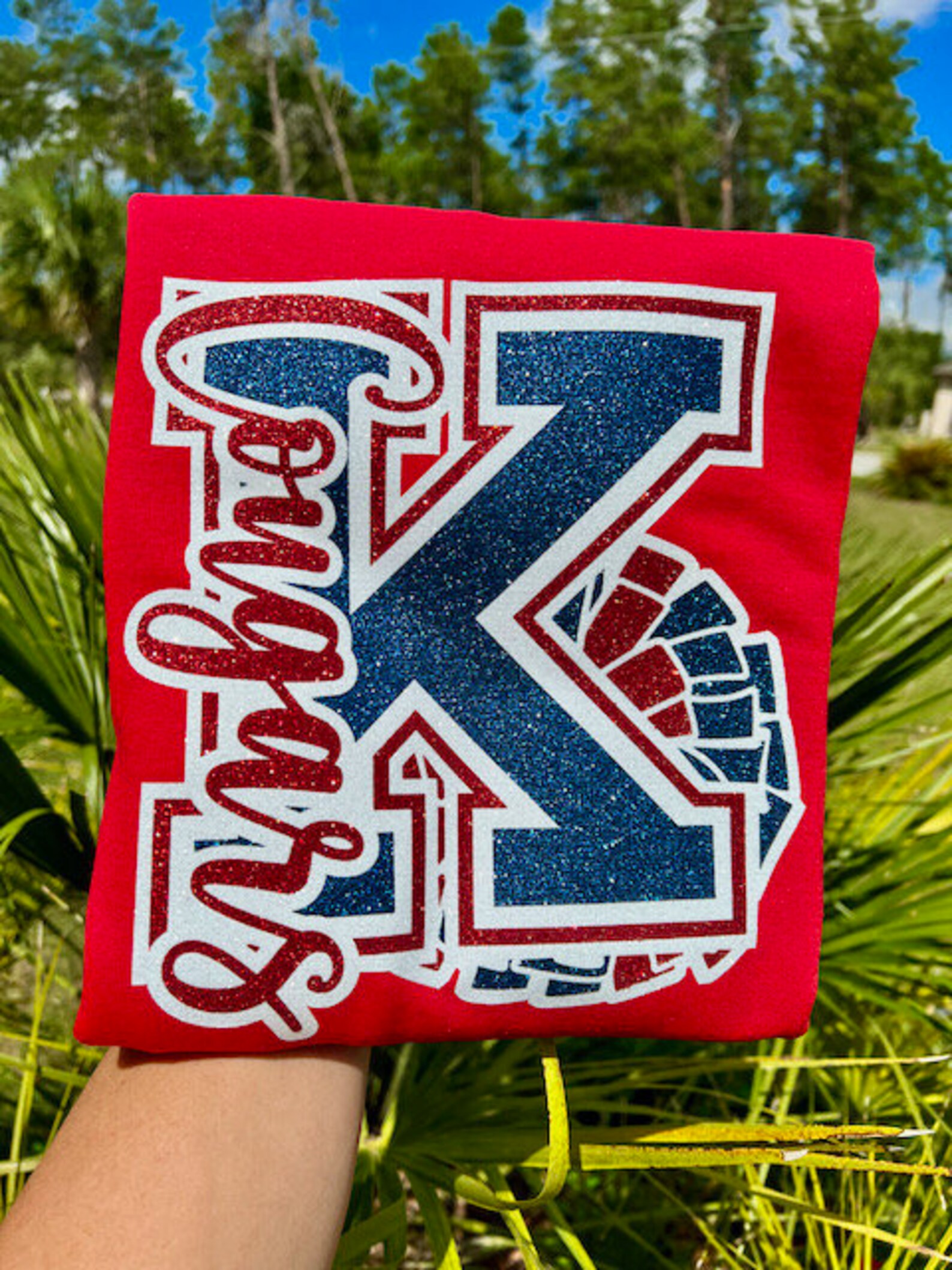 Custom Glitter Cheer Tshirts Cheerleader Name High School Etsy