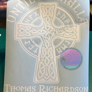 Until Valhalla Memorial Decals - Celtic Cross Futhark Rune Stones Pagan ...