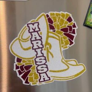 Drill Team Glitter Stickers & Magnets - Name Boot Hat Pom-poms ...