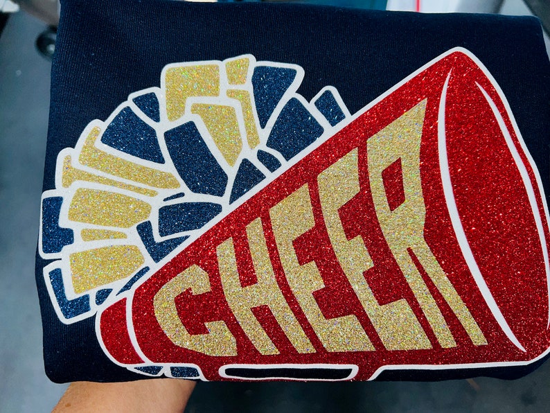 Custom Glitter Cheer Sweatshirts Hoodies Megaphone & Pompom Etsy