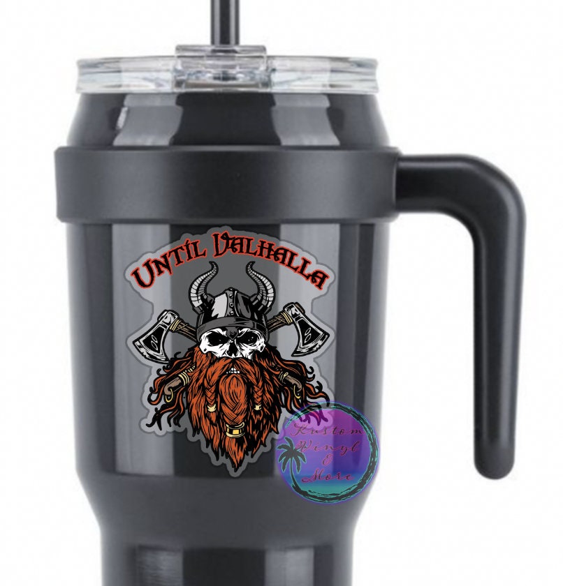 Viking Skull Warrior Thor Odin Sticker - Until Valhalla - Pagan Norse ...