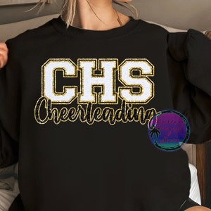 Custom Glitter Cheerleading SweatShirts and Hoodies - Personalized Team School Letters - Mascot Spirit Pride Cheer Squad