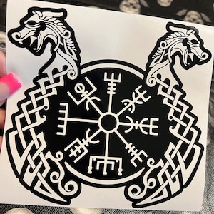Vegvisir - Viking Dragon Compass Norse Symbol Sticker - Vinyl Car Laptop Decals