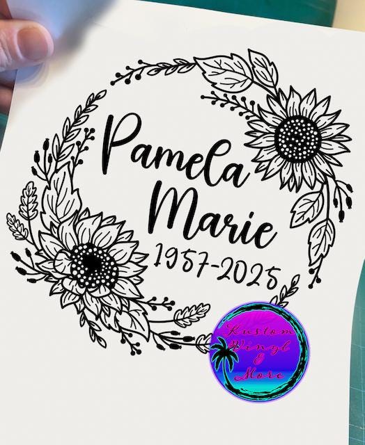 Memorial Decals - Sunflowers - Missed Loved One Decal - Vinyl Motorcycle Tumblers Car Laptop Decals