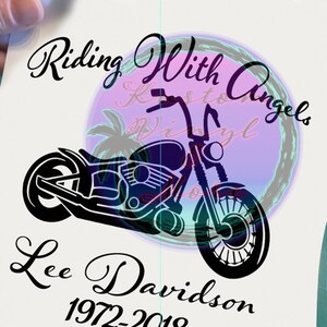 Riding with Angels Memorial Decals - In Loving Memory Memorial Decals - Vinyl Motorcycle Tumblers Car Laptop Decals