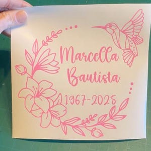 Hummingbird Memorial Decals - Missed Loved Ones Memorial Decals - Vinyl Motorcycle Tumblers Car Laptop Decals