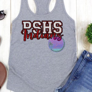 Custom Glitter School Pride Tank Tops - Racerback Tanks - Sports Team School Spirit