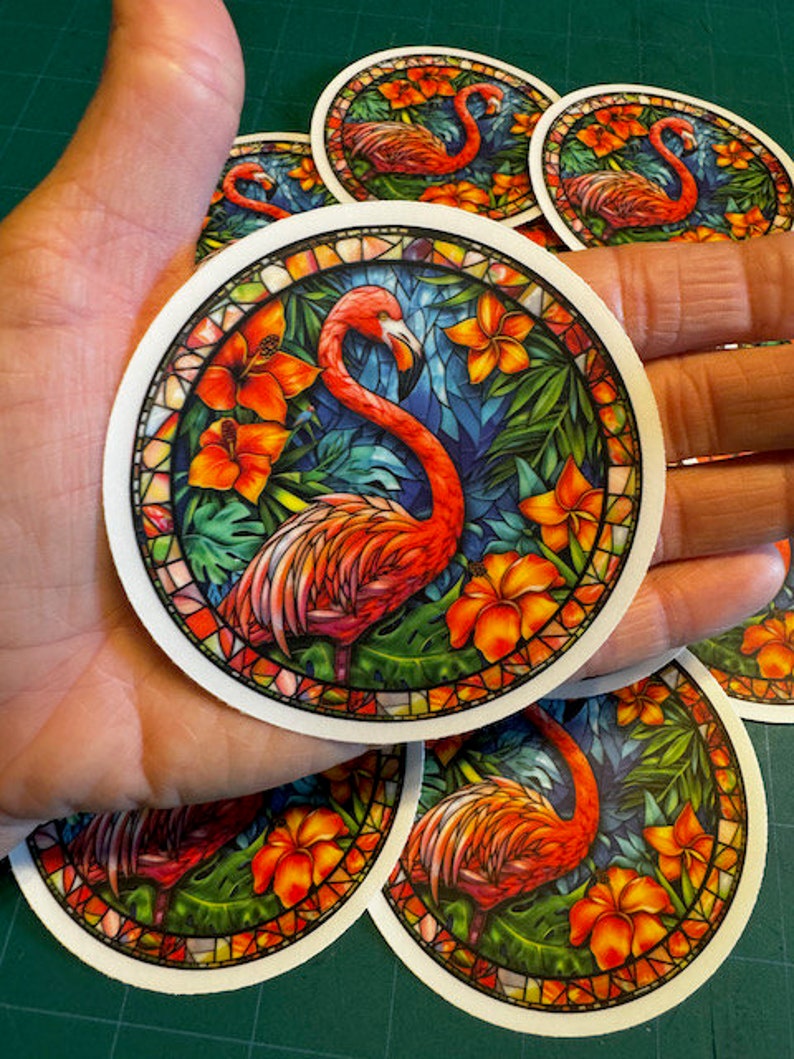 Flamingo Stickers #5 - Large 3.5
