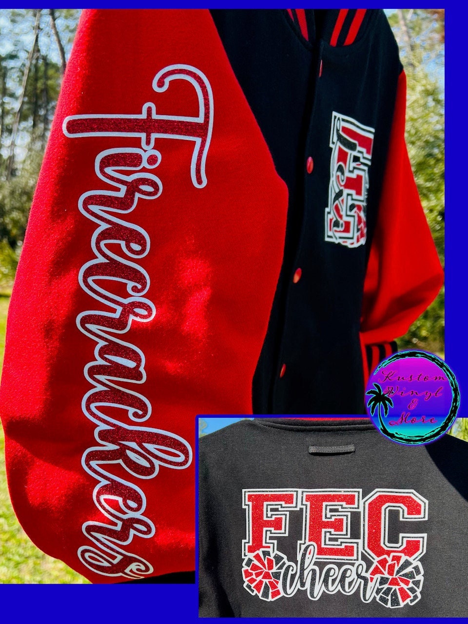 Custom Glitter Cheer Varsity Jackets Cheerleader Big Letter Etsy