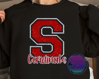 Custom Glitter Varsity JV BIG Letter SweatShirts and Hoodies - Team Player School Name - School Spirit Pride
