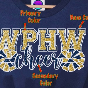 Custom Glitter Cheer T-shirts Cheerleader High School - Etsy