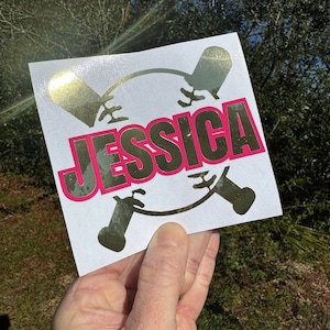 Baseball Softball Name Helmet Stickers -School Spirit Pride -Varsity JV Little League T-Ball Laptop Water Bottle Cup Tumbler