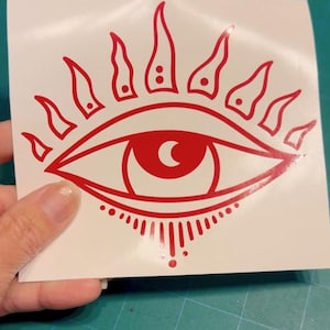Whimsical Evil Eye Decal (EE4) - Vinyl Car Laptop Decals Motorcycle Tumbler Window