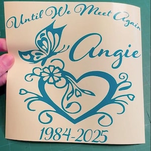 Until We Meet Again Butterfly Heart Memorial Decals - In Loving Memory Memorial Decals - Vinyl Motorcycle Tumblers Car Laptop Decals