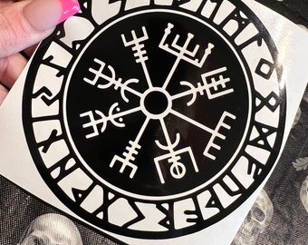 Glowing in Dark Viking Compass Vegvisir Hook Loop Patch Norse Rune Backing Badge