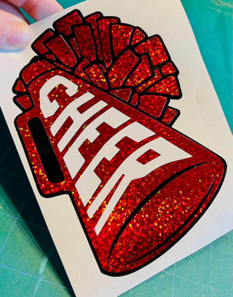 Custom Cheer Megaphone Stickers Personalized Cheerleader Etsy