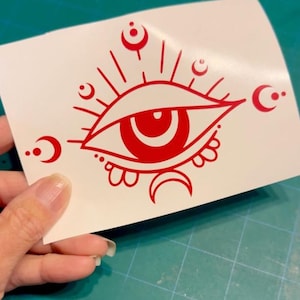 Whimsical Evil Eye Decal (EE5) - Vinyl Car Laptop Decals Motorcycle Tumbler Window